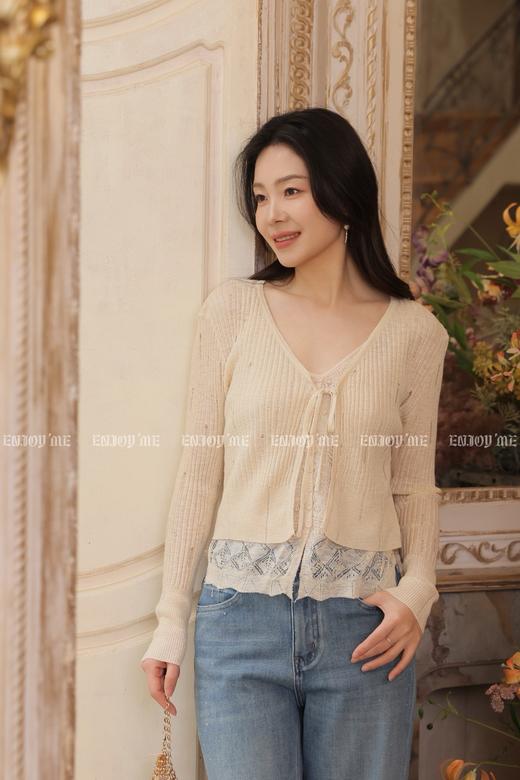 【门店同款】ENJOY夏季奶霜蕾丝针织上衣 170993076 商品图5