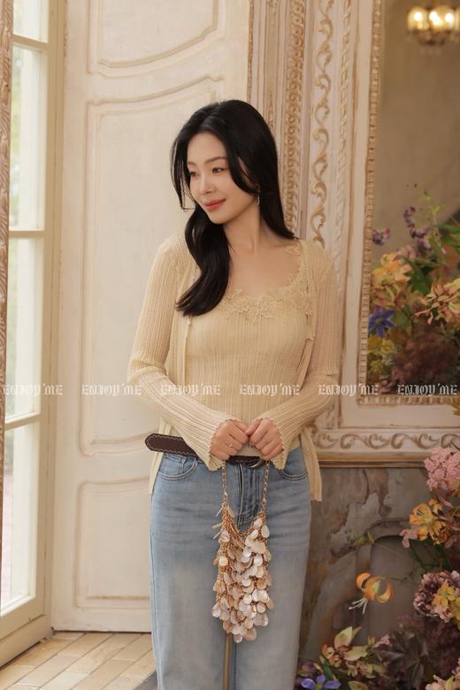 【门店同款】ENJOY夏季香草黄花朵针织上衣 170644731 商品图1