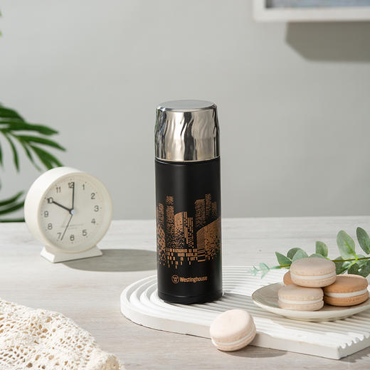 西屋 铭仕钢盖保温杯儒雅黑450mL WB453-BK 商品图3