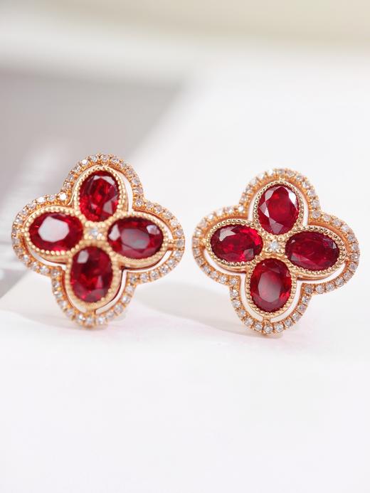 2.3克拉红宝石耳钉 商品图0
