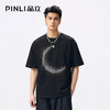 PINLI品立2026夏季新款青年月亮烫钻圆领落肩袖短袖T恤上衣潮牌男BG262111506 商品缩略图0