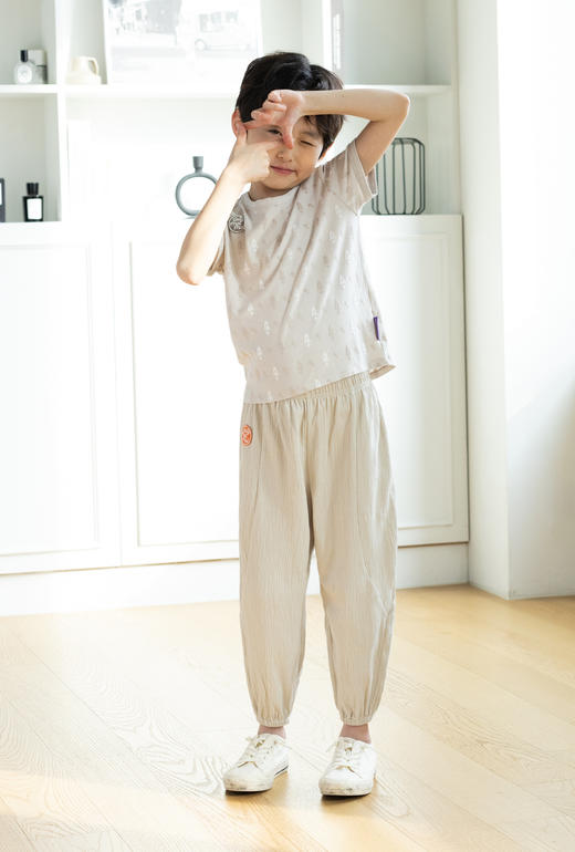 【微立体棉透气】韩国moimoi {防蚊裤} 全棉儿童休闲裤家居裤长裤郊游裤家居服 商品图7