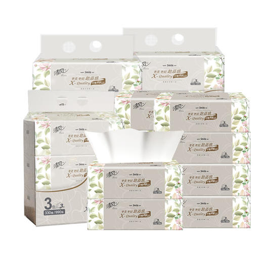 清风 超质感系列抽纸3层110抽*9包 BR0C09B-3M 商品图0