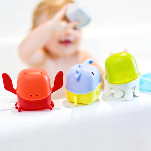 美国Boon 海洋小动物可互换洗澡玩具杯4件套 不含BPA 商品图1