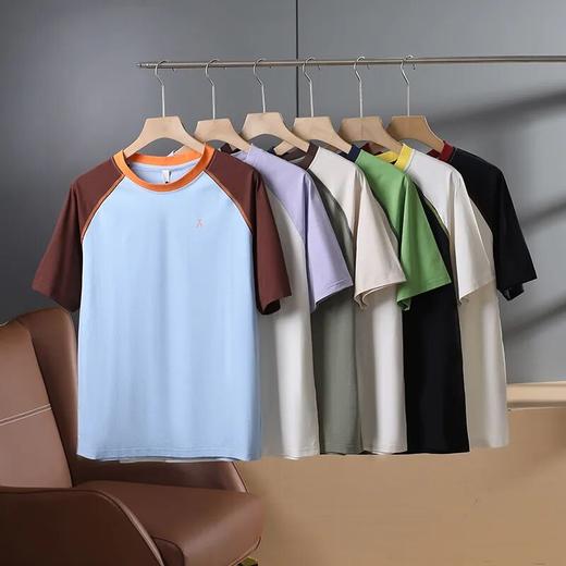 速干撞色拼接短袖T恤情侣款 商品图0