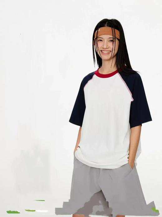 速干撞色拼接短袖T恤情侣款 商品图2