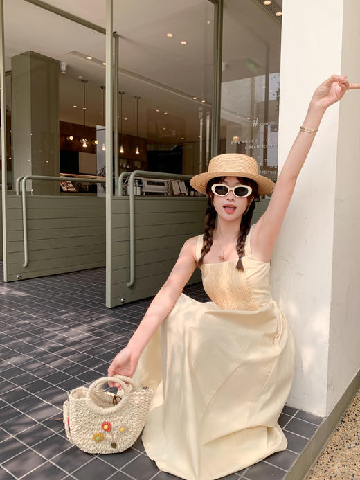 <曾小咸推荐>3.28现货秒杀 ！微信超特价！梨子冰沙色吊带连衣裙 日常189.99 立减100 秒杀89.99！！ 商品图5