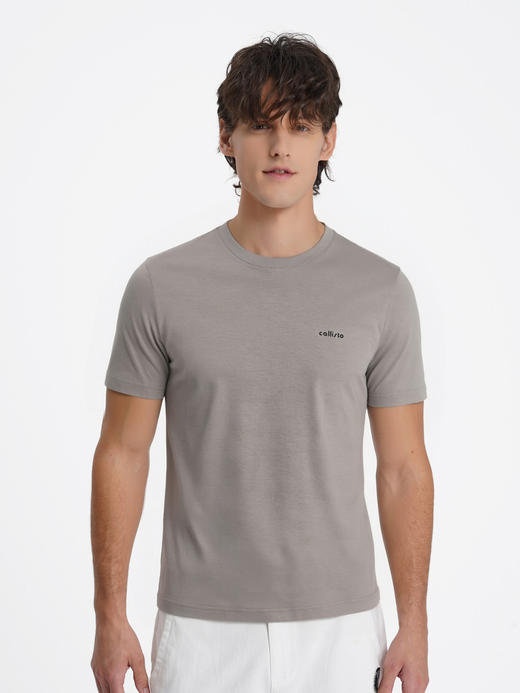 callisto灰色液氨棉基础logoT恤 商品图2