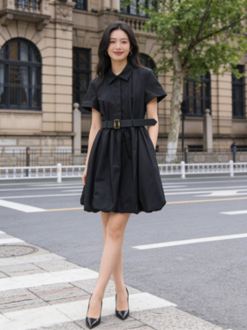 G2000女装SS26商场新款【配腰带/100%棉】连衣裙61233256