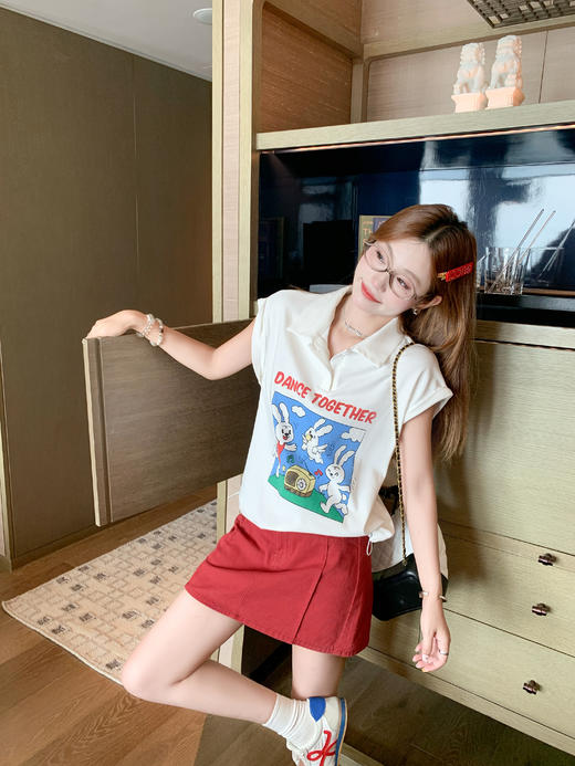 <曾小咸推荐>3.30现货秒杀 ！微信超特价！卡通印花翻领短袖T恤 日常129.99 立减70 秒杀59.99！！ 商品图11