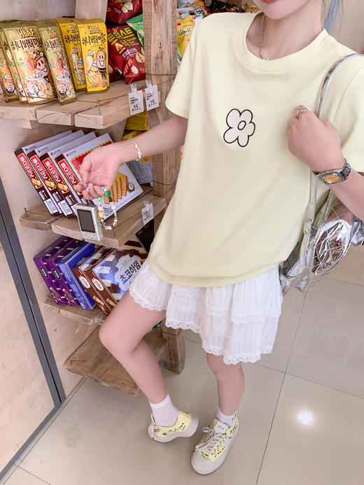 <曾小咸推荐>3.29现货秒杀 ！微信超特价！简约绣花短袖T恤 日常109.99 立减50 秒杀59.99！！ 商品图6