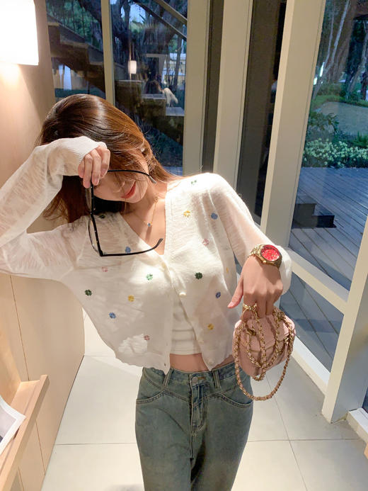 <曾小咸推荐>3.28现货秒杀 ！微信超特价！韩系彩色绣花开衫 日常129.99 立减60 秒杀69.99！！ 商品图12