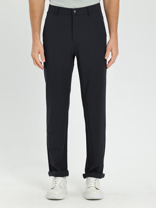 callisto藏青凉感弹力直筒微收脚休闲裤 商品图2