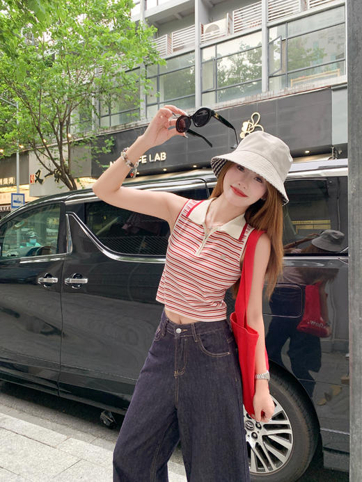 <曾小咸推荐>3.30现货秒杀 ！微信超特价！韩版POLO领无袖针织T恤 日常139.99 立减80 秒杀59.99！！ 商品图10