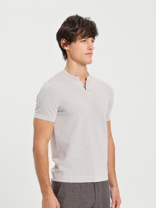 callisto咖色Y字领凉感网眼T恤 商品图8