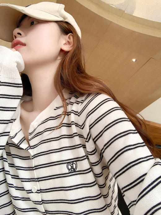<曾小咸推荐>3.30现货秒杀 ！微信超特价！黑白条纹针织开衫 日常169.99 立减90 秒杀79.99！！ 商品图9