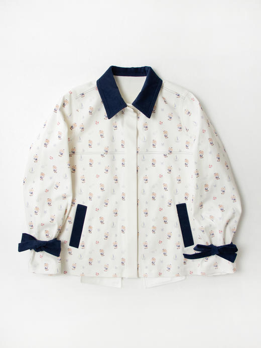 Kaiy Xiao 航海歌谣系列 满铺海军小兔 娃娃领夹克外套 商品图2