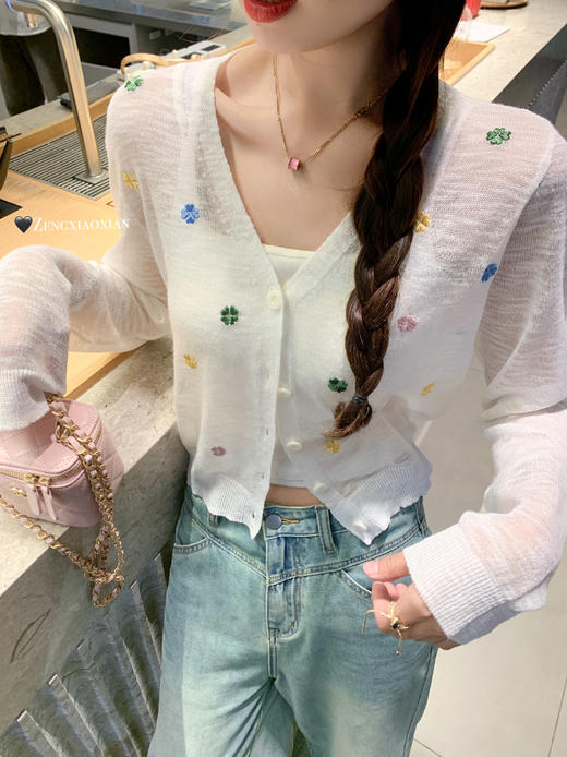 <曾小咸推荐>3.28现货秒杀 ！微信超特价！韩系彩色绣花开衫 日常129.99 立减60 秒杀69.99！！ 商品图7