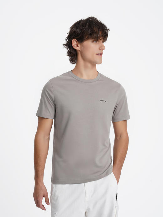 callisto灰色液氨棉基础logoT恤 商品图3