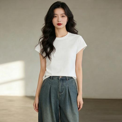 【单拍不发 加购3件到手99元】PSQUEEN 纯色圆领短袖 经典版型 潮流穿搭 舒适面料 彰显身材 多色可选C06C82【ys】 商品图8
