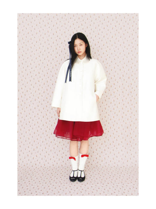 Kaiy Xiao 羊脂玉灵娃娃领真丝廓形外套 商品图5