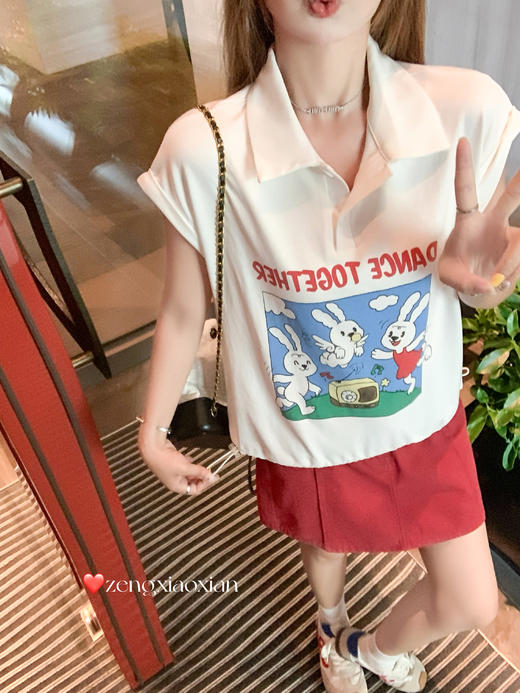 <曾小咸推荐>3.30现货秒杀 ！微信超特价！卡通印花翻领短袖T恤 日常129.99 立减70 秒杀59.99！！ 商品图10