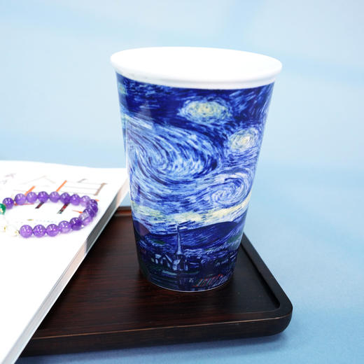 梵高学院授权 景德镇陶瓷杯 星月夜向日葵艺术水杯 釉下彩 礼盒装送礼 商品图5