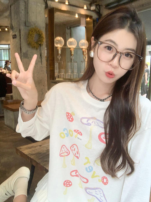 <曾小咸推荐>3.28现货秒杀 ！微信超特价！蘑菇印花长袖防晒T恤 日常119.99 立减60 秒杀59.99！！ 商品图12