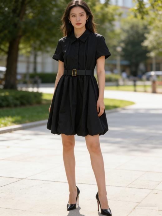 G2000女装SS26商场新款【配腰带/100%棉】连衣裙61233256 商品图1