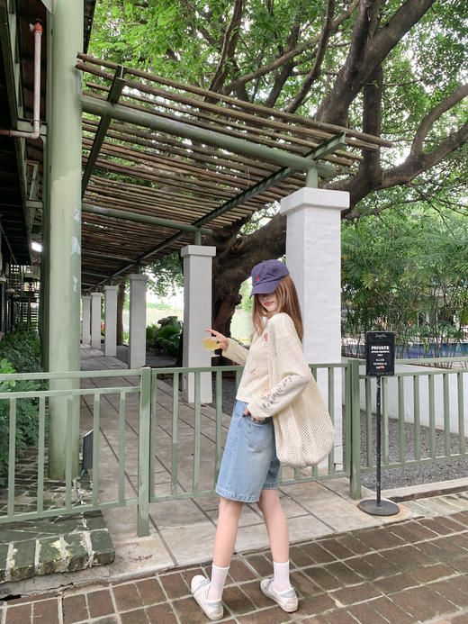 <曾小咸推荐>3.29现货秒杀 ！微信超特价！ 复古抽绳牛仔五分裤 日常169.99 立减80 秒杀89.99！！ 商品图5