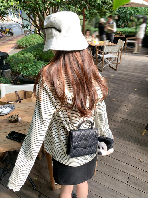 <曾小咸推荐>3.30现货秒杀 ！微信超特价！长袖蕾丝拼接条纹针织衫 日常159.99 立减80 秒杀79.99！！ 商品图5