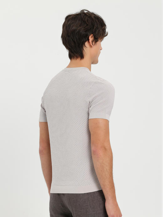 callisto咖色Y字领凉感网眼T恤 商品图9