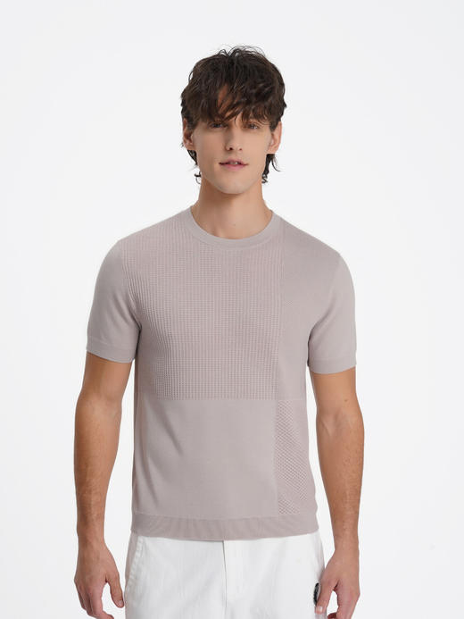 callisto咖色凉感提花针织短T 商品图12