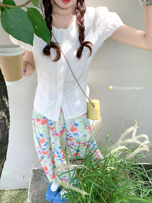 <曾小咸推荐>3.30现货秒杀 ！微信超特价！韩系娃娃领泡泡袖衬衫 日常169.99 立减80 秒杀89.99！！ 商品图6