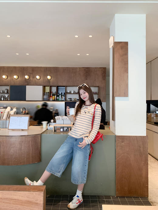 <曾小咸推荐>3.28现货秒杀 ！微信超特价！韩系小狗印花条纹T 日常159.99 立减90 秒杀69.99！！ 商品图8