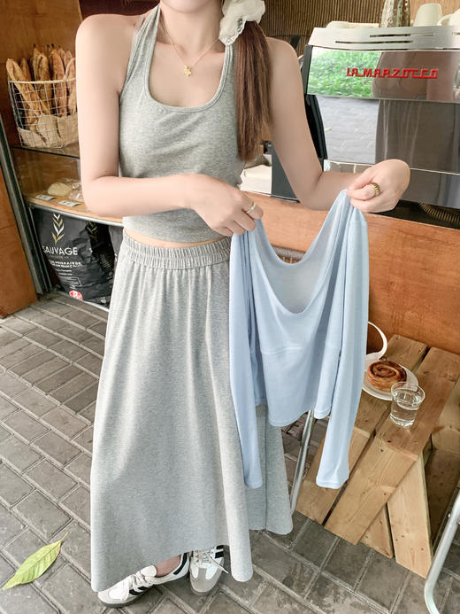 <曾小咸推荐>4.4现货秒杀 ！微信超特价！灰色半裙 日常149.99 立减70 秒杀79.99！！ 罩衫背心套装 秒杀49.99！！ 商品图10