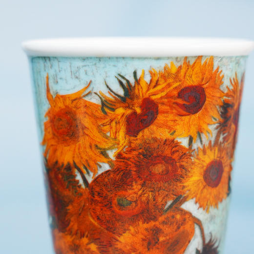 梵高学院授权 景德镇陶瓷杯 星月夜向日葵艺术水杯 釉下彩 礼盒装送礼 商品图2