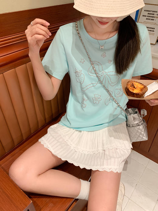 <曾小咸推荐>3.28现货秒杀 ！微信超特价！韩系印花短袖T恤 日常119.99 立减70 秒杀49.99！！ 商品图6