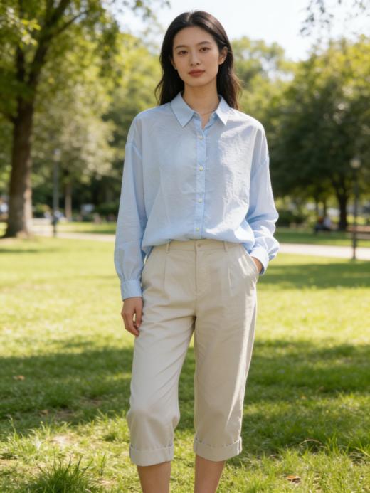 佐丹奴女装26年新款垂感透肤尼龙衬衫05346007 商品图2