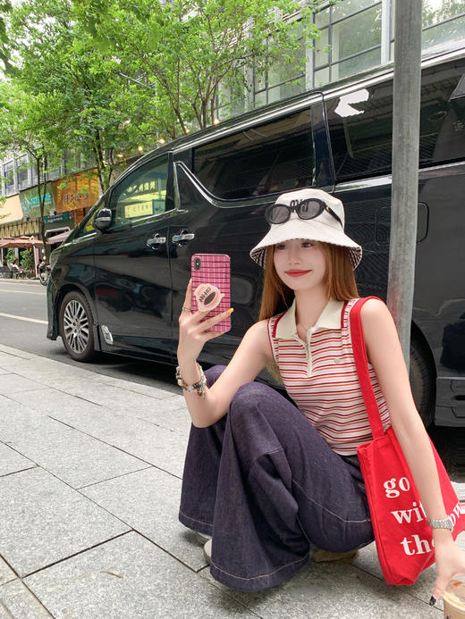 <曾小咸推荐>3.30现货秒杀 ！微信超特价！韩版POLO领无袖针织T恤 日常139.99 立减80 秒杀59.99！！ 商品图11