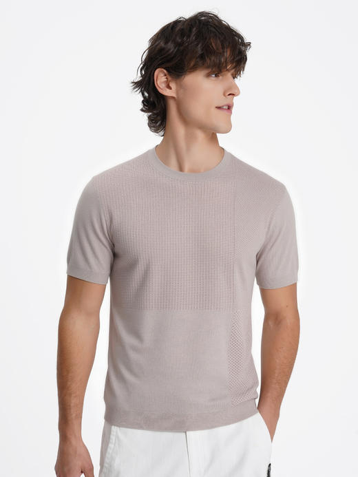 callisto咖色凉感提花针织短T 商品图13