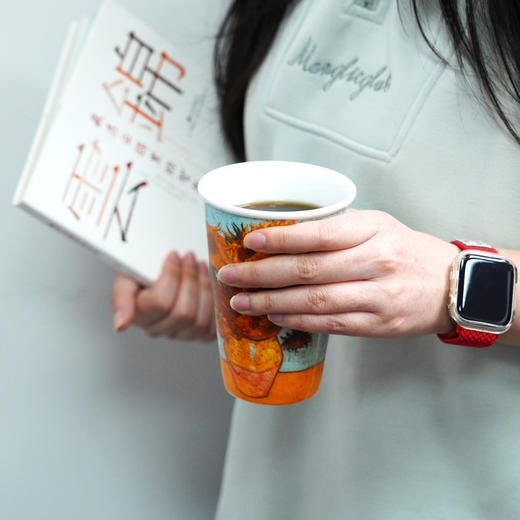 梵高学院授权 景德镇陶瓷杯 星月夜向日葵艺术水杯 釉下彩 礼盒装送礼 商品图4