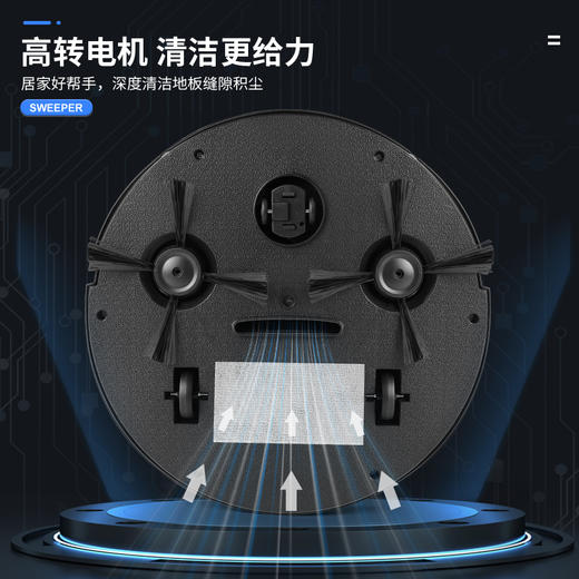 【扫地+吸尘+拖地三合一！智能扫地机器人】迷你便携懒人器，全自动多功能扫地机，USB充电款家用小家电清洁机 商品图2