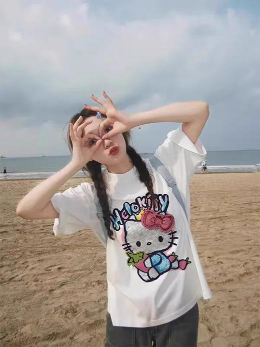<曾小咸推荐>3.29 Kitty猫印花纯棉短袖 日常109！！前600单活动价49 ！！【预售款，预计3-15天发货】 商品图3