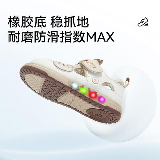 泰兰尼斯童鞋夏新款男女宝宝凉鞋闪灯透气防滑学步鞋镂空学步板鞋T07T6B8819 商品图4