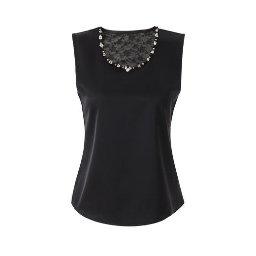 「高货wl」全新升级【铂金会员174/天猫229/差价55】(03000)洛诗琳法式重工蕾丝背心女2026夏季新款百搭钉珠无袖上衣 商品图4