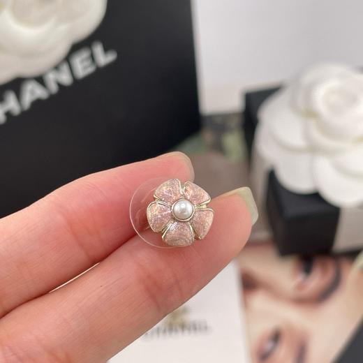 HD14 香奈儿 山茶花三件套耳钉粉/黑 商品图5