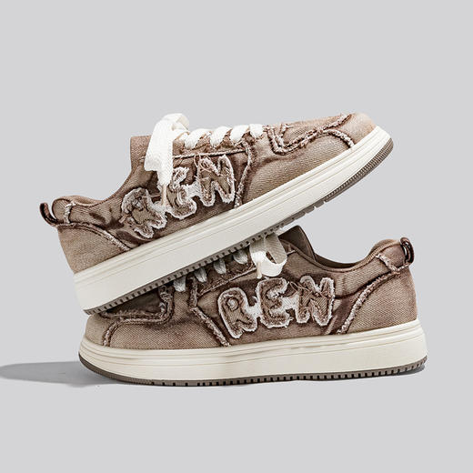 分销【人本春季鞋】人本厚底板鞋女2024秋季新款鞋子女ins潮百搭牛仔布休闲面包鞋女 RB-S0092382 商品图2