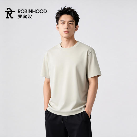 罗宾汉-7A抑菌凉感莱赛尔 丝光棉圆领短袖T恤 商品图6