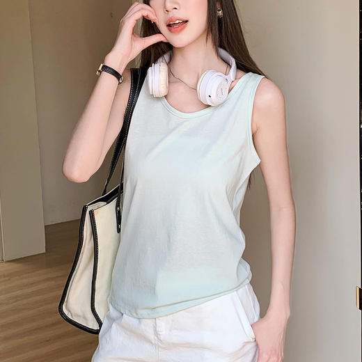 （59元买一送一 设满减拍2件立减）“云感棉”氧气背心   宽肩背心女春夏外穿宽松遮肉打底内搭圆领无袖上衣 商品图1